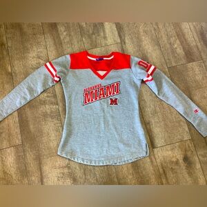 Champion women’s S Miami RedHawks vneck sweatshirt